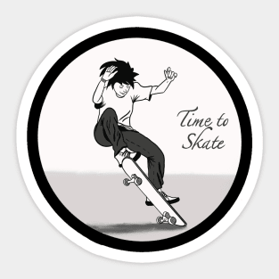 time to skate Sticker